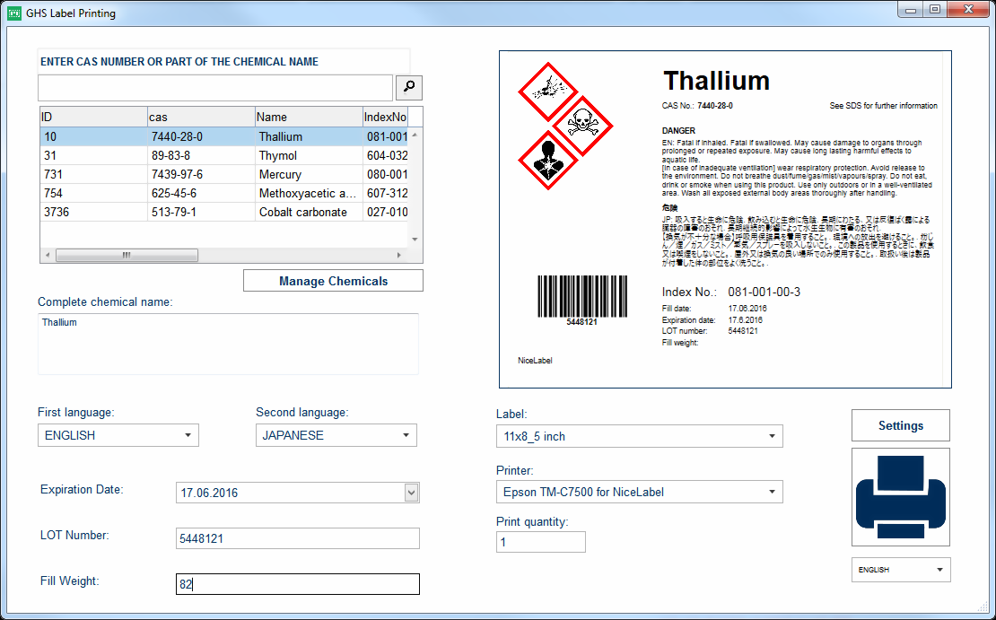 NiceLabel PowerForms Suite 2019 - Druckmaske und Druckvorschau